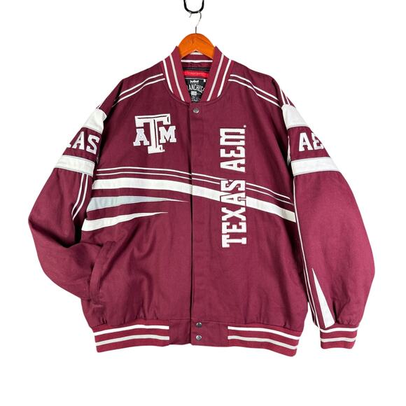 Texas A&M Aggies Franchise Club Bomber Jacket Embroidered Mens 3XL NCAA‎ ATM EUC - Picture 1 of 13